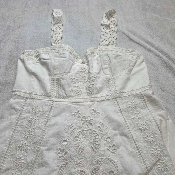 NWOT XL Farm Rio x Anthropologie Sleeveless Richelieu Midi Dress white pineapple - Picture 6 of 12